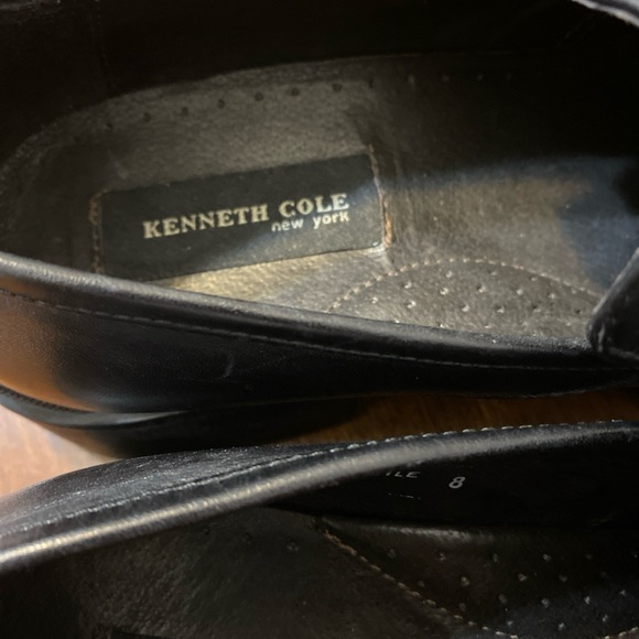 Kenneth Cole Leather Loafers with chain detail men’s size 8, black - Picture 4 of 11